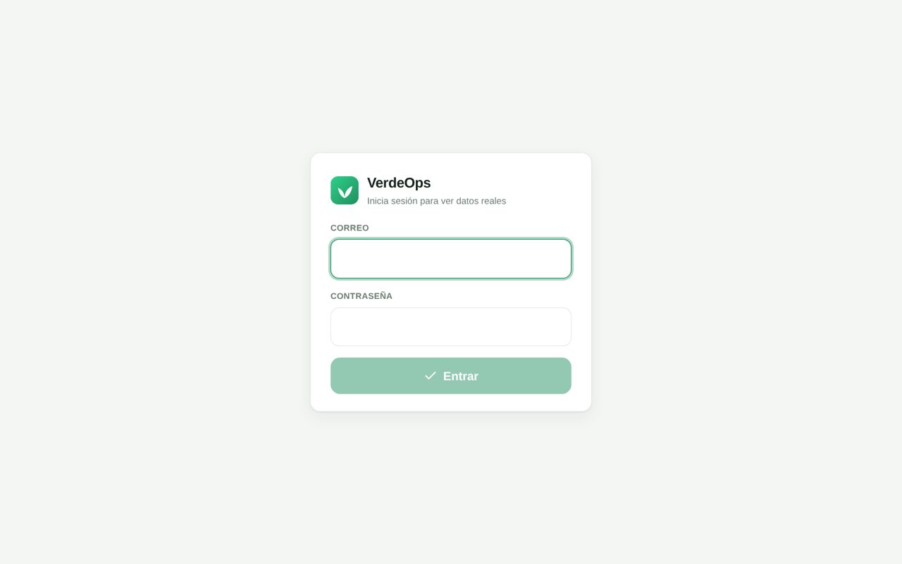 VerdeOps — Live demo